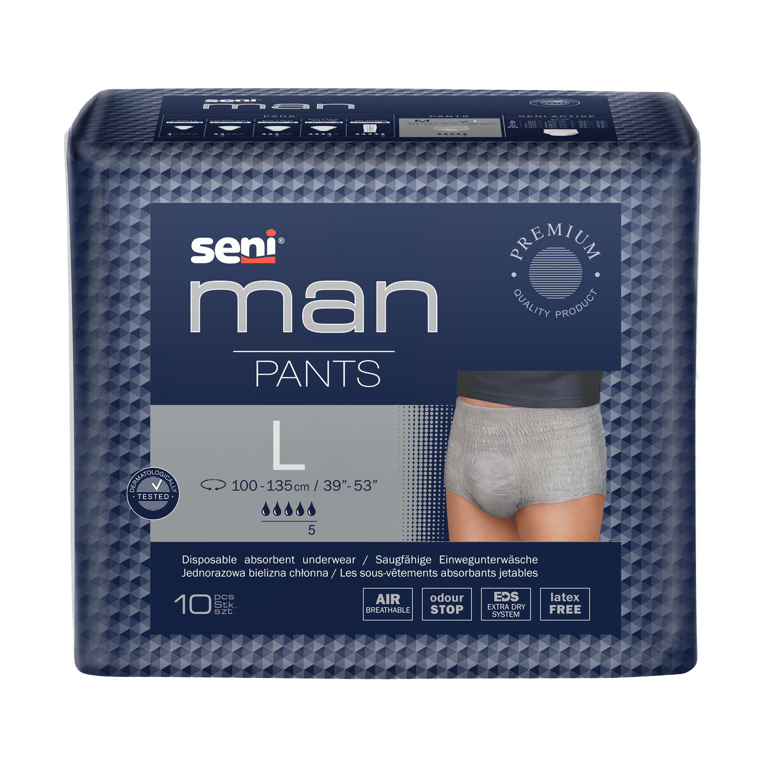 Підгузки-труси для дорослих Seni Man Pants чоловічі, розмір L, 10 шт